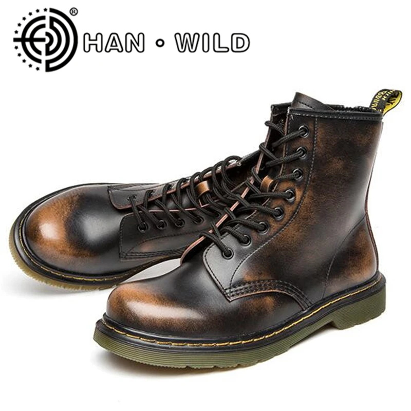 

New England Fashion Platform Ankle Boots Women 100% Genuine Leather Martin Boots Warm Motorcycle Boots Female Shoes Boots