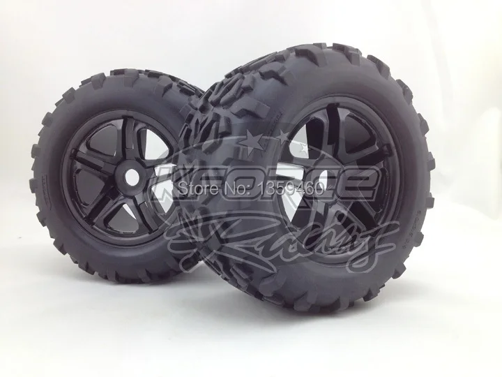 

Pre-Glued 4Pcs 1/8 Monster Truck Wheels&Tire Set Tyre For HPI T-MAXX 3.8 SAVAGE REVO Traxxas E-MAXX MGT, 17mm hub+Free Shipping