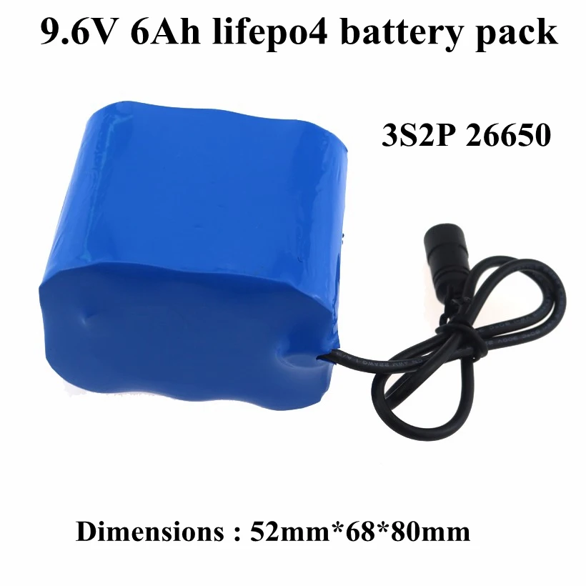 Аккумулятор lifepo4 высокой емкости 9 6 в Ач 10 6000 мАч 3S 26650 аккумулятор для детей