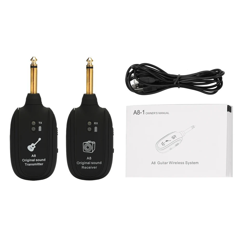 

A8 UHF Wireless Guitar Transmitter Receiver Set 730mhz 50M Range Guitar Wireless Transmitter for Electric Guitars Bass Violin