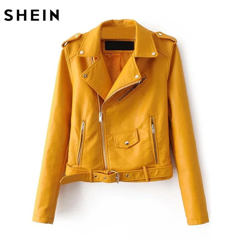 SHEIN Womens Casual Coat New Arrival Autumn Lapel Long Sleeve Faux