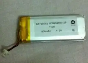 

Free shipping 6pcs/lot WW452050-2P 800mAh 4.2V 452050 402050 li-polymer battery