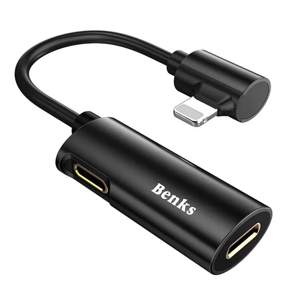 

Benks For Lightning to 3.5mm Audio Adapter Dual Lightning 2 in 1 Charging Adapter Headphone Splitter