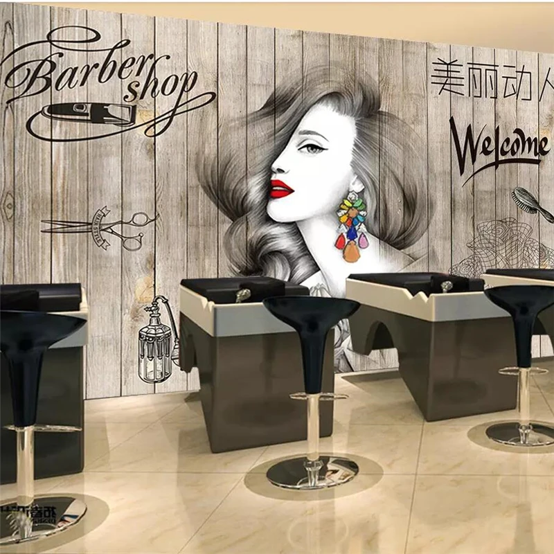 Beibehang Custom Wallpaper 3d Photo Mural Nordic Hair Salon Hair Salon  Wallpaper Beauty Salon Barber Shop Background Wall Board - Wallpapers -  AliExpress