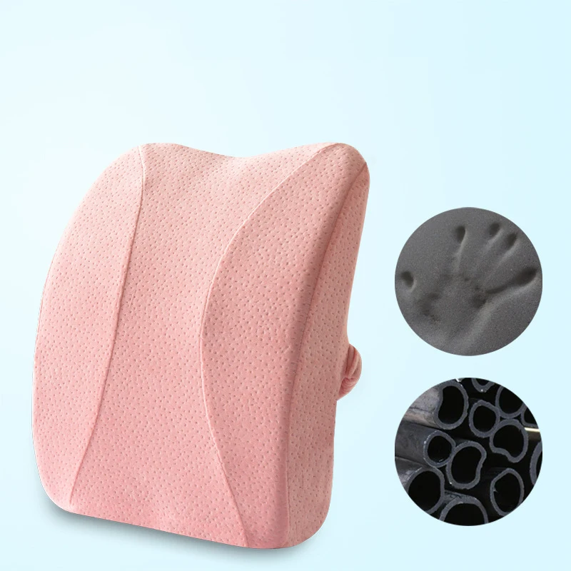 1 шт. Новая удобная Ортопедическая подушка для сиденья из пены с эффектом памяти, поясная подушка для спины, набор для домашнего офиса, подушка для ухода за здоровьем - Цвет: Pink Bamboo charcoal