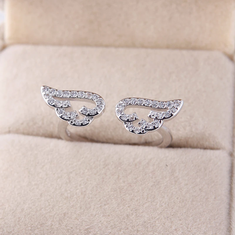 Adjustable Angel Wings Ring Micro Pave Zircon Gold-Color Rings For Women Fashion rings Jewelry bague femme Female Gifts #238251