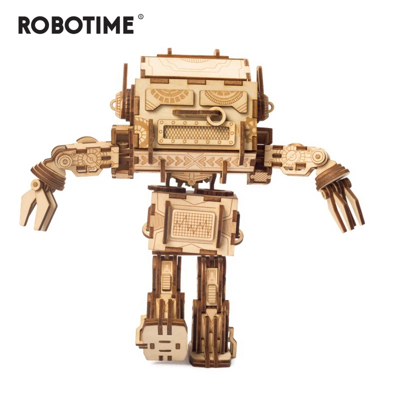 

Robotime Creative Fun Series DIY Wooden Torsion Robot Puzzle Game Assembly Toy Children Adult Gift Preferred 3d Puzzle jooyoo