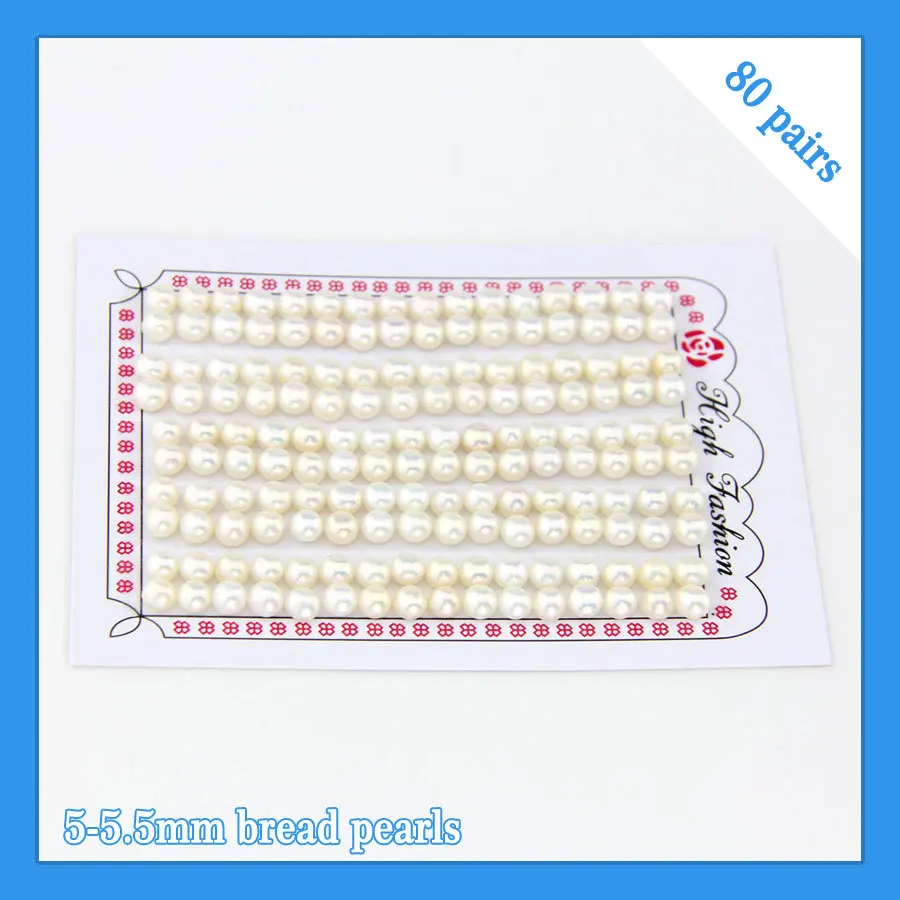 

CLUCI FREE SHIPPING, 5-5.5mm AAA white bread shape freshwater pearl beads