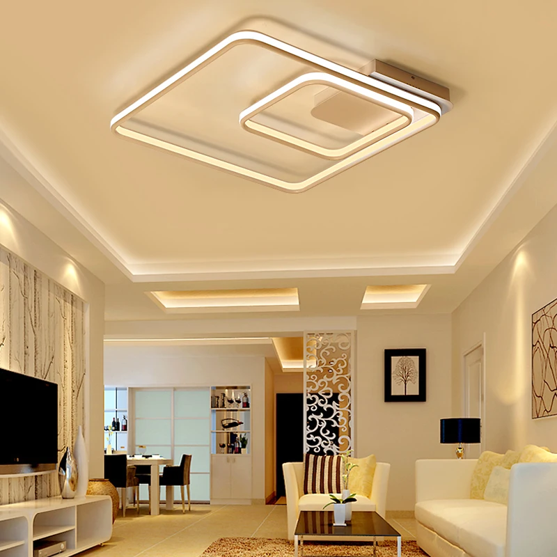

NEO Gleam Square Rings Living Room Bedroom Study Room Led Ceiling Lights Modern Led Double Glow Aluminum Ceiling Lamp Fixtures