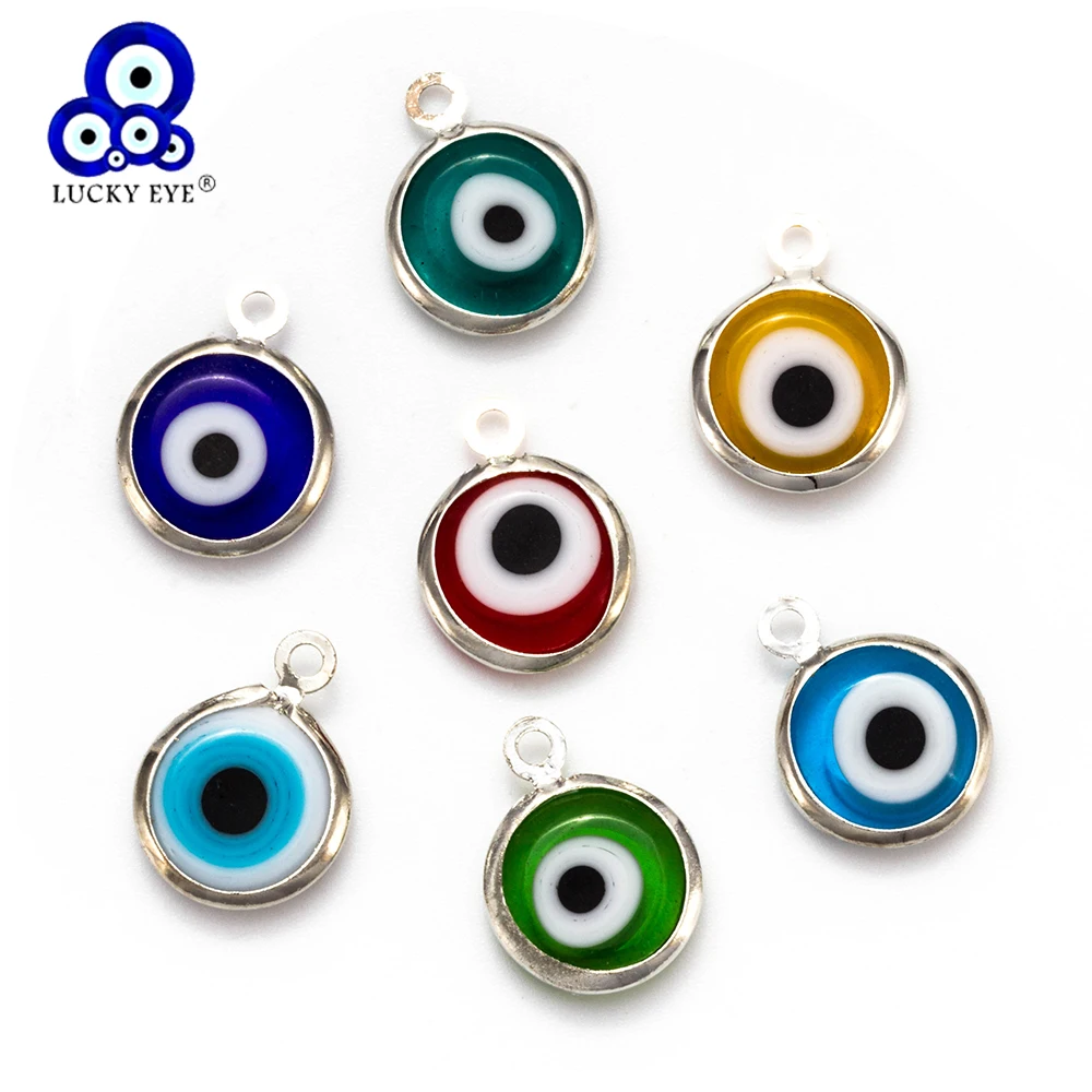 

Lucky Eye Crystal Evil Eye Beads Charms For Bracelet Necklace Pendant Jewelry Accessories Findings 10pcs EY5353