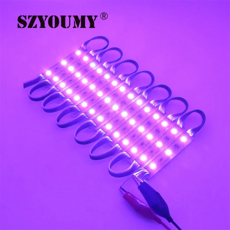 SZYOUMY 5000 шт. Водонепроницаемый Led 5050 Модуль 3leds DC12V IP65 фиолетовый цвет на открытом воздухе линия светодиодных букв рекламы