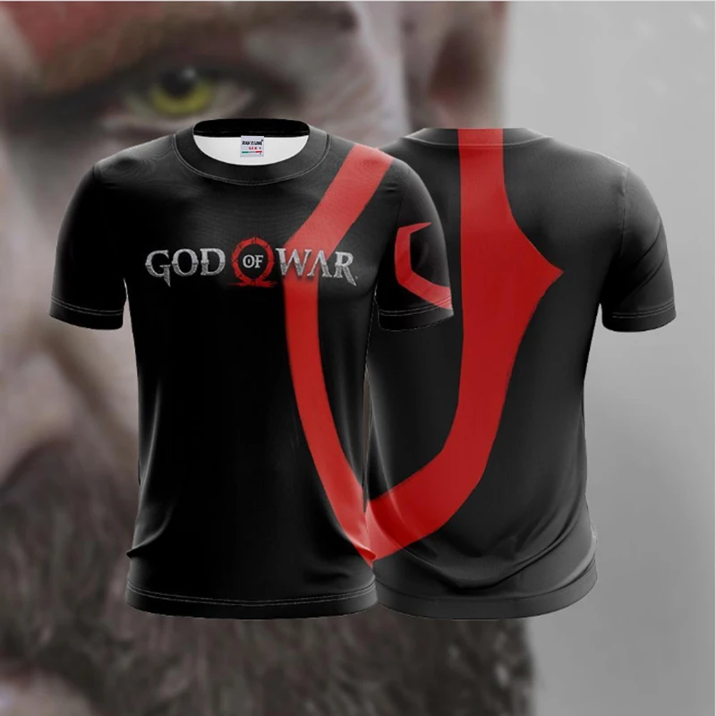 Новинка года; Летние повседневные Топы И Футболки с короткими рукавами; Kratos God Of War(белая) футболка унисекс с 3D рисунком