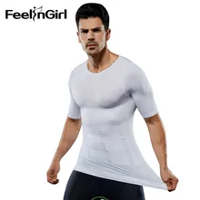 FeelinGirl мужское дышащее нижнее белье для похудения топ с короткими рукавами усилитель с утяжкой на животе нижнее белье регулируемое Cincher