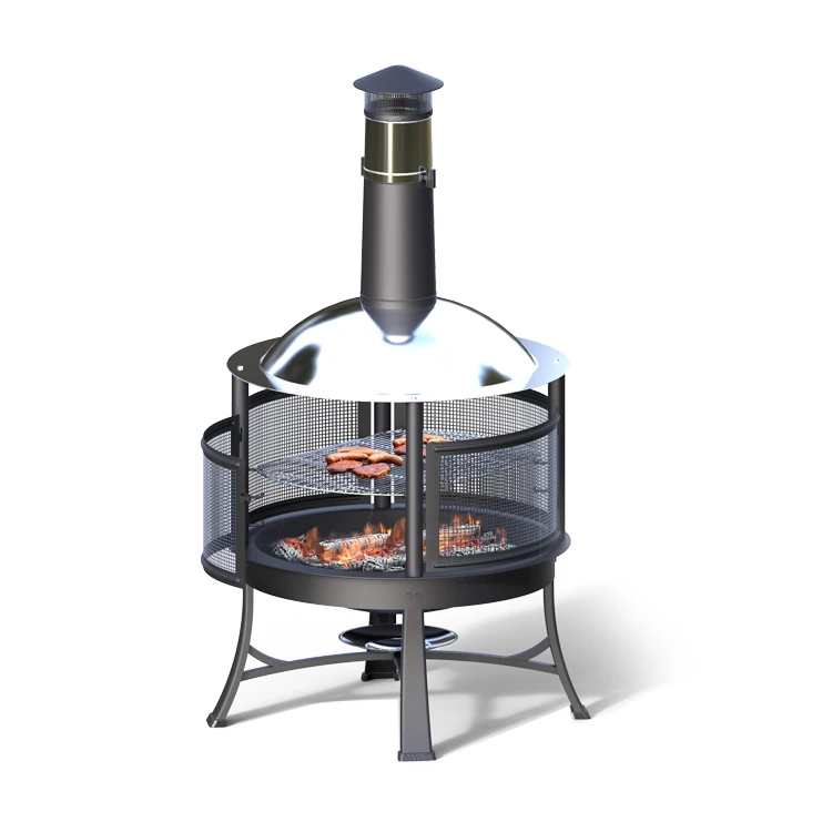 

outdoor fireplace 2 in 1 fireplace with barbecue and warm 2 function black color