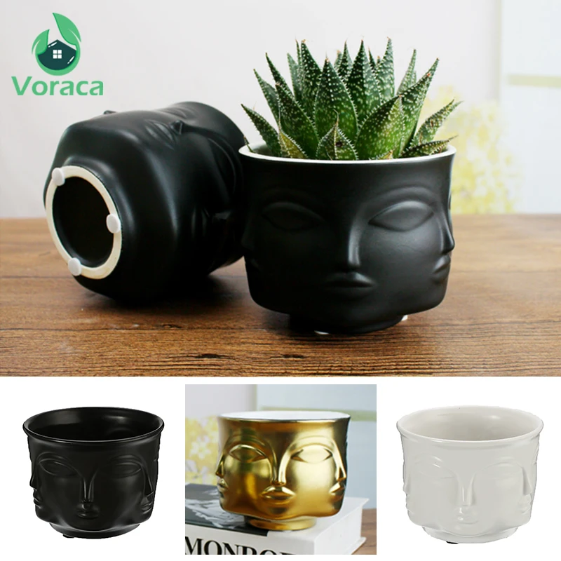 

Man Face Ceramic Vase Home Decoration Modern Flower Vase Flower Pot for Planters Candle Holder Multifunction Art Gift