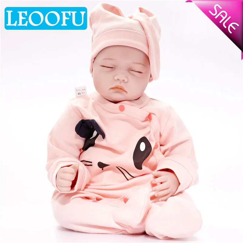 

LEOOFU 55cm 22 inch christmas gift baby silicone dolls body silicone reborn baby doll lifelike newborn babies toys baby reborn