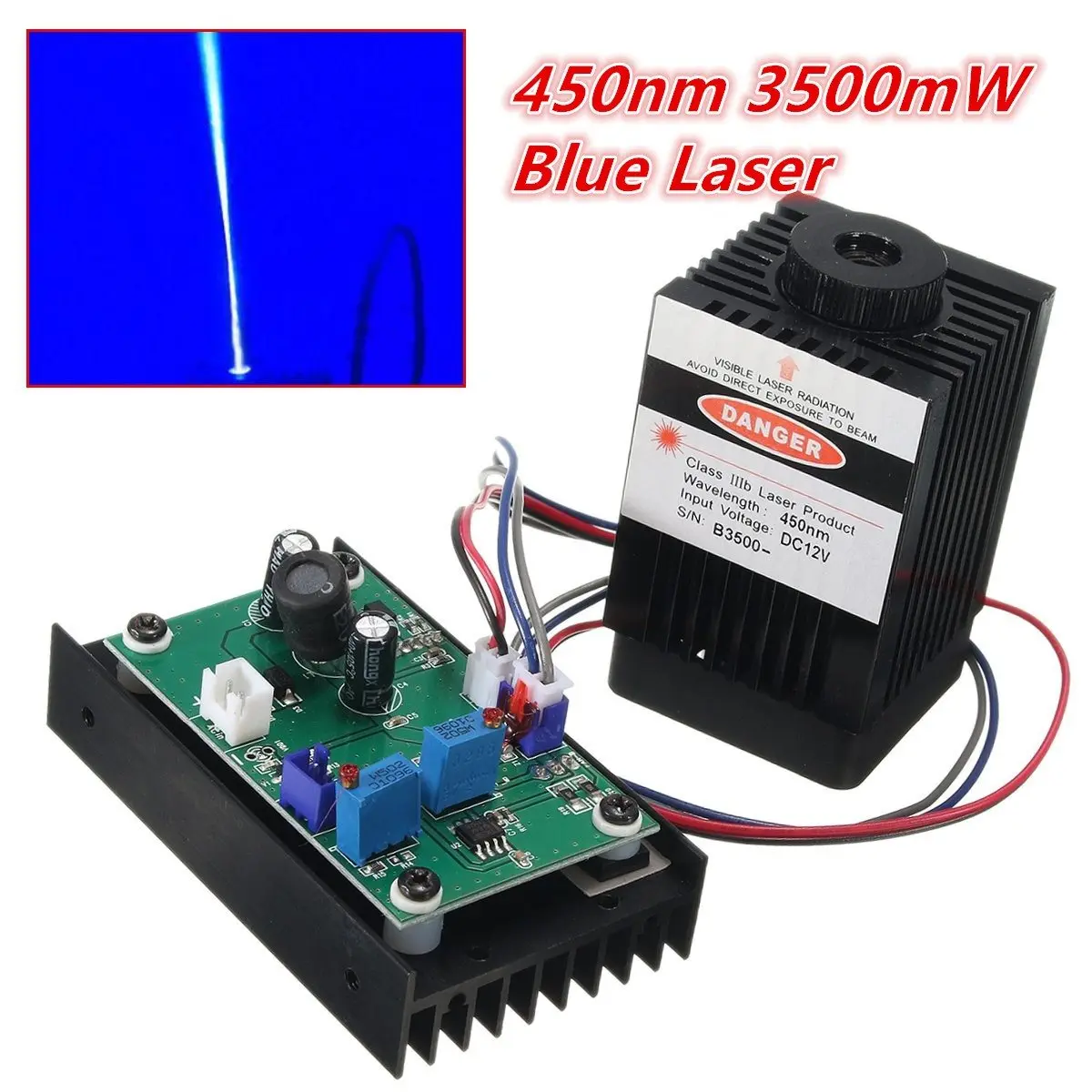 

3500mw Laser Module High Power 3.5W Blue Color Laser Head DIY Metal Engraving 450nm Lasers DIY Laser Engraving Machine