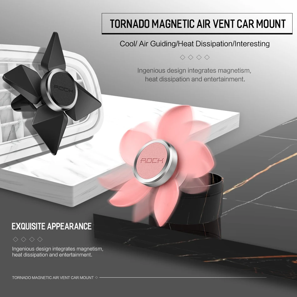 Магнитный автомобильный держатель для телефона Tornado, вращающийся магнитный автомобильный держатель ROCK на вентиляционное отверстие для iPhone X 8 plus для samsung для Xiaomi