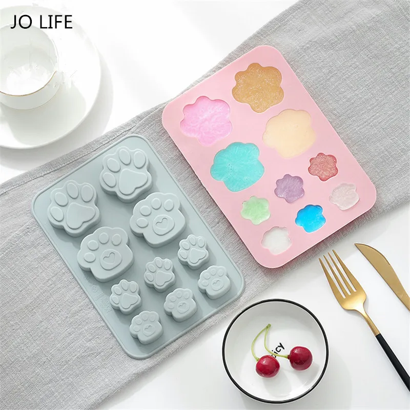 

JO LIFE Cute Silicone Cake Decoration Tool Kitten Catlike Footprint Cat Paw Mold Chocolate Candy Molds