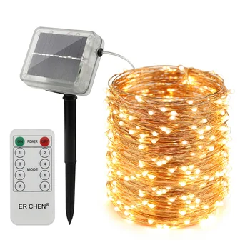 

Hot New Solar powered LED string lights with remote controller 10M/20M/30For Xmas Tree Garland Fairy String Lights Chain Hom