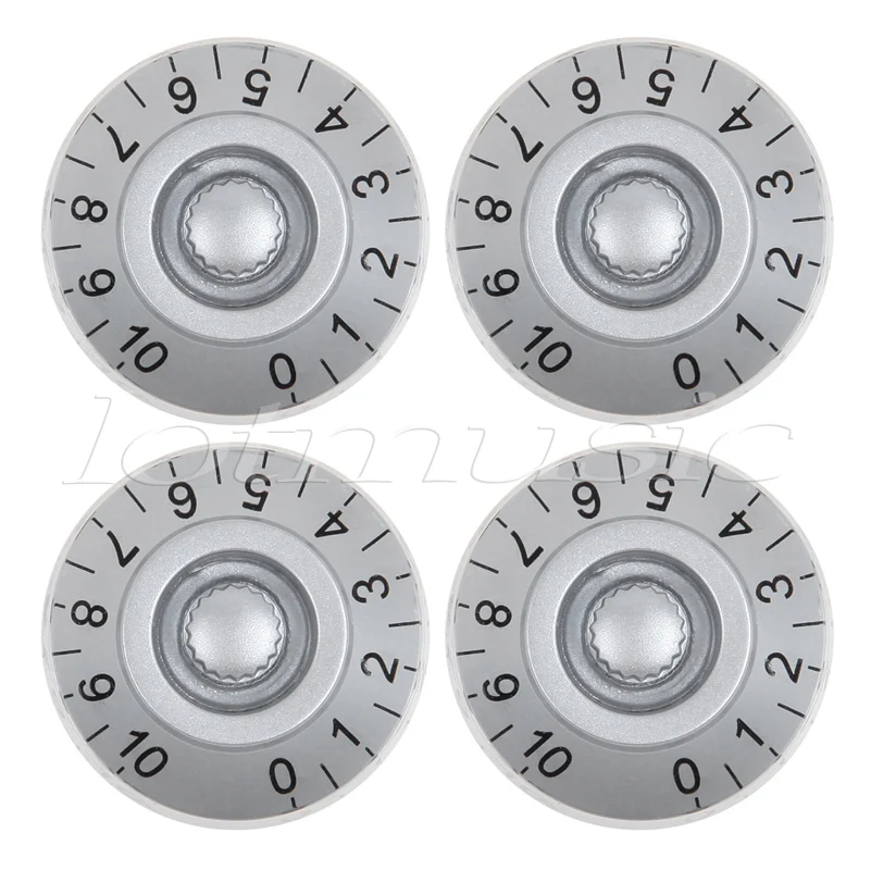 

4 шт. ручки управления скоростью для электрической гитары, серебристые ручки управления