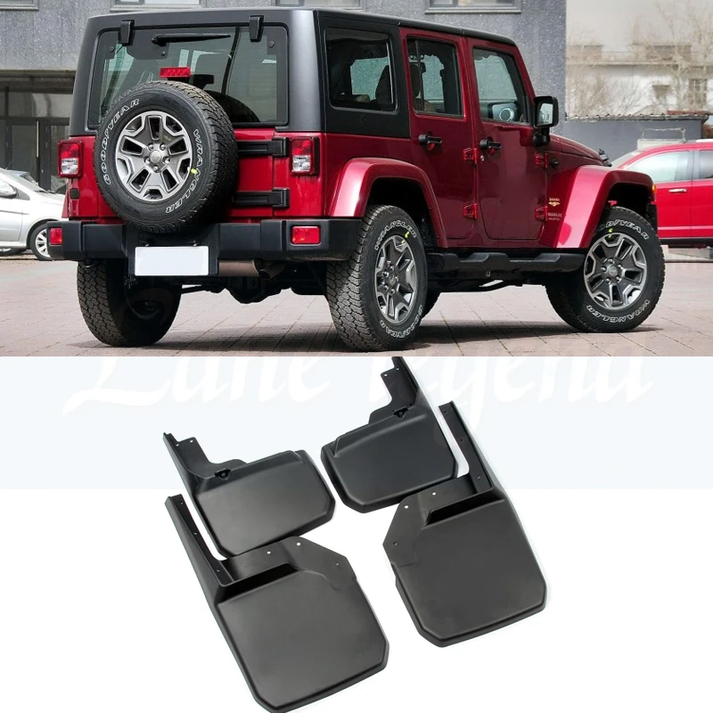 4 шт передняя+ тыльная грязь закрылки подходят для JEEP WRANGLER JK 2007- брызговик крыло 2013 2012 2011 2009 2010