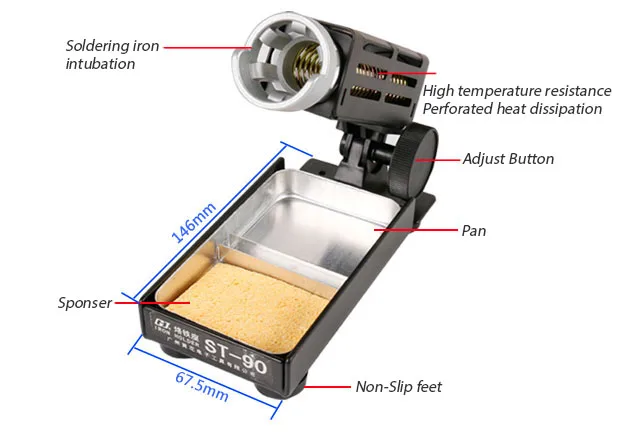 Высокое качество паяльник Поддержка Стенд станция металлическое основание с 1 губкой