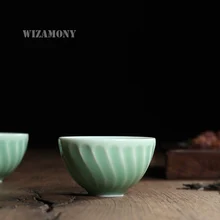 Шесть цветов Китайский Longquan Celadon фарфоровые Gaiwan чайные чашки и фарфоровая чаша 68 мл китайский заварочный чайник Celadon Crackle чайные чашки
