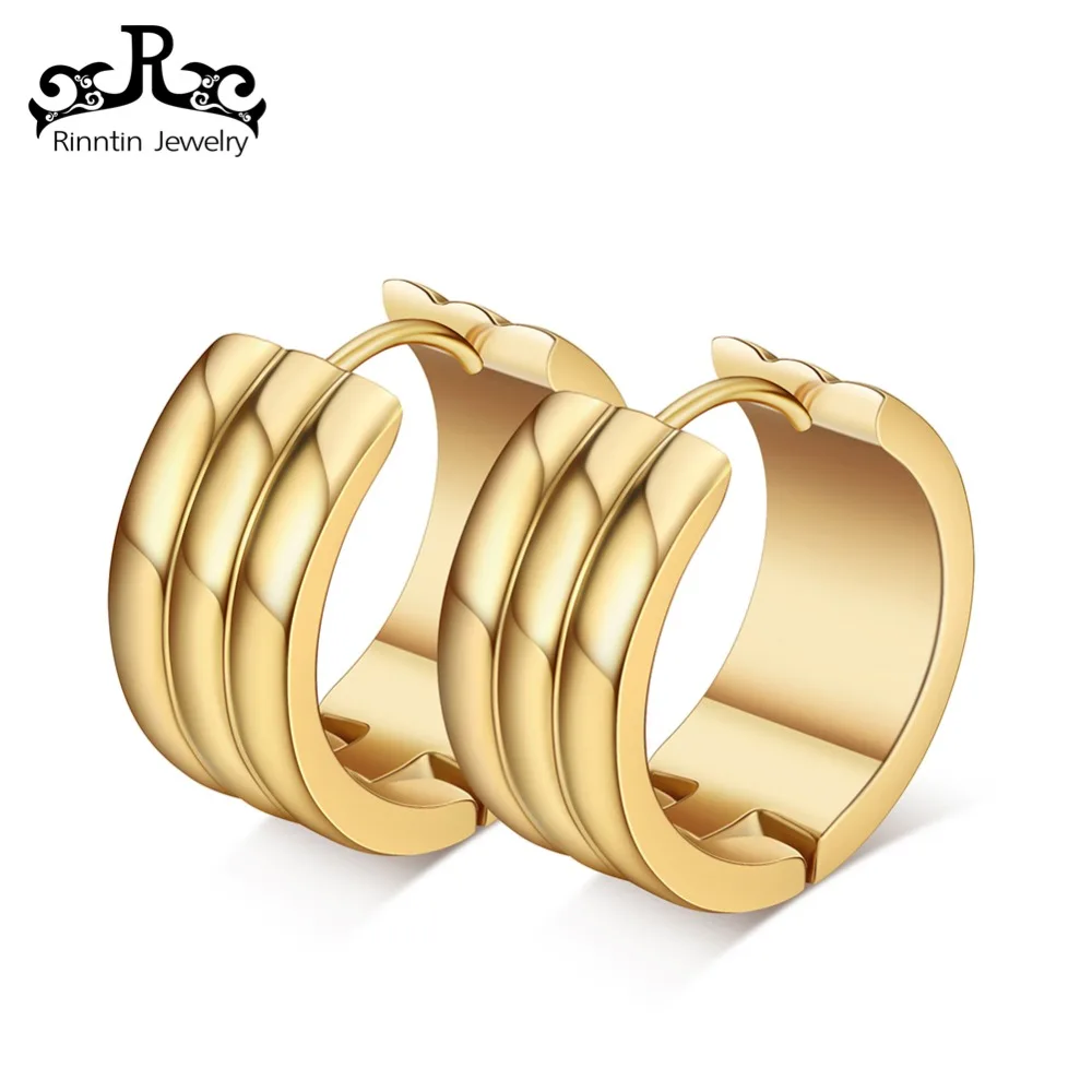 

ORSA JEWELS 2019 Real Stainless Steel Stud Earring For Women Silver Gold Color For Women Earrings Fashion Jewelry DGTE92