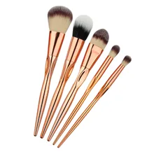 5PCS Heart Shape Rosegold Makeup Brush Set Pro Foundation Powder Contour Eyeshadow Blush Crease Brushing Brush