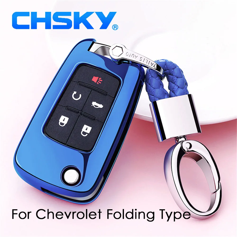 

CHSKY Car Styling TPU Car Key Case Shell Auto Key Chain For Chevrolet Cruze Aveo TRAX Opel Car key Cover Case Car Accessories