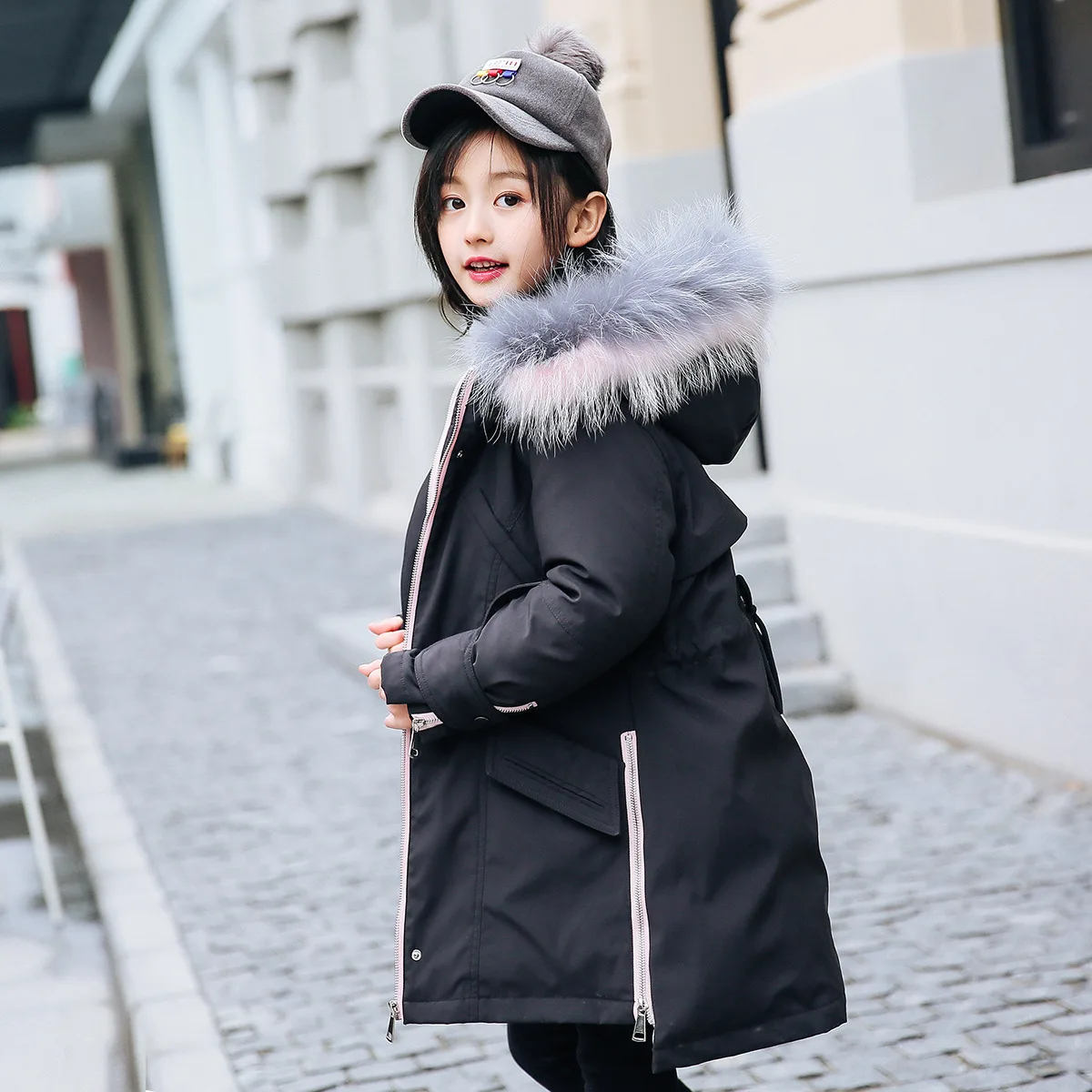 

2019 New Children's Girl Down Jacket & Coat Fashion Girl's Long Winter Warm Thick Jacket Warm Windproof Coat Snowsuits 120-160