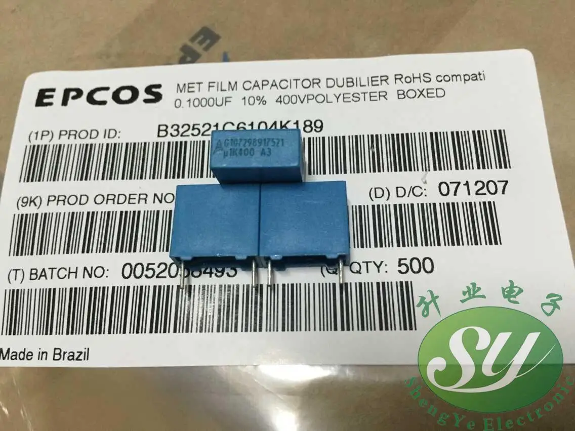 2019 горячая распродажа 20 шт/50 шт EPCOS 0 1 мкФ/400v (100nf u1 104) 10 мм новые пленочные