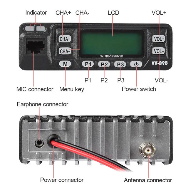 LEIXEN VV-898 FM двухдиапазонный приемопередатчик VHF/UHF 136-174/400-470MHz Kit 10W Мобильный автомобильный двухсторонний радиоприемник любительский уличный