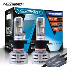 NOVSIGHT Светодиодная лампа для автоматического H4 Hi/короче спереди и длиннее сзади) H7 H11 9005 9006 HB3 led автомобилей головной светильник с чипом CSP 6500 к 60 Вт 10000LM и противотуманных фар с возможностью креативного светильник лампочка