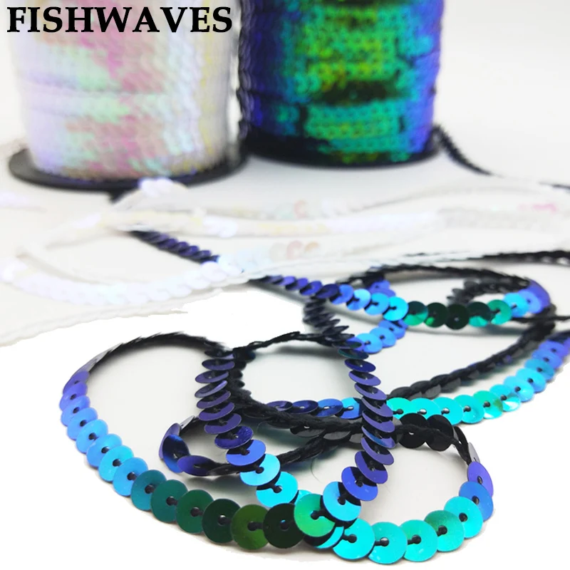 

FISHWAVE 10 Yards 6mm Sequins String Rolls Sewing On Trim Clothing Accessories Flat Exquisite AB Color Sequin For Crafts Garment