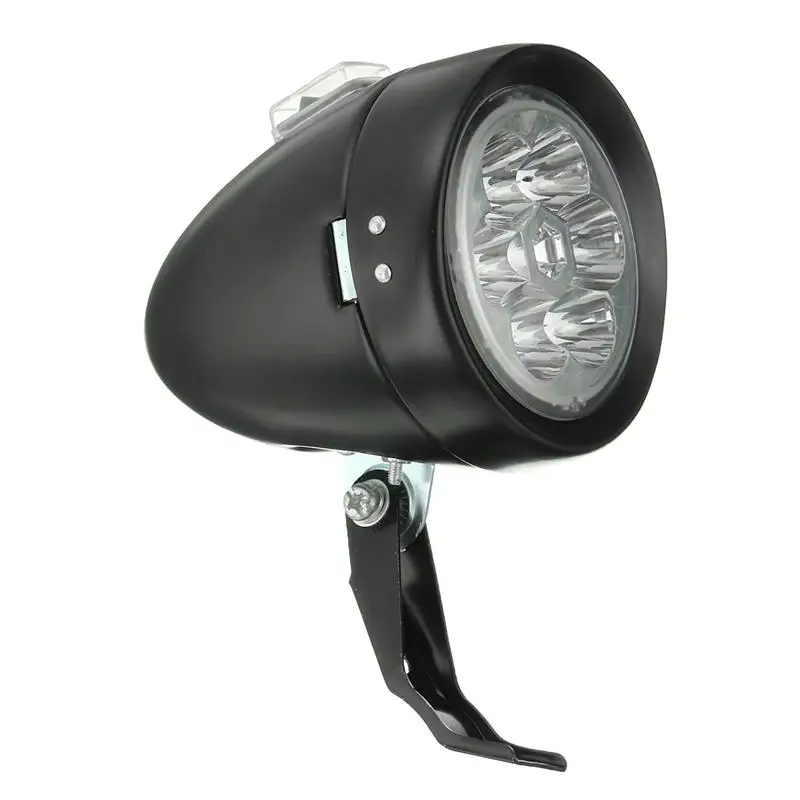 Flash Deal 113*82mm 160 Degree Retro Vintage Bicycle Bike Front Light Cycling 6 LED Headlight Mountain Bike Head Fog Lamp With Bracket 5