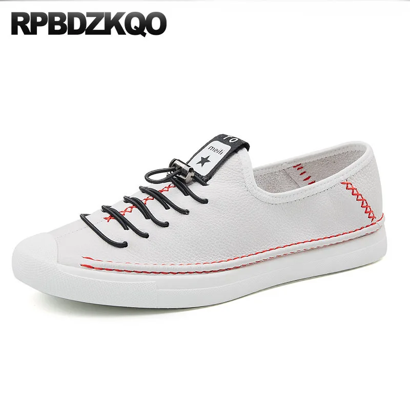 Italienische Europäischen Marken Trainer Wohnungen Deluxe Männer Runway Luxury Hohe Weiß Schwarzes Turnschuhe Real Skate Schuhe Qualität Leder weiß Echtes Cq1Z55