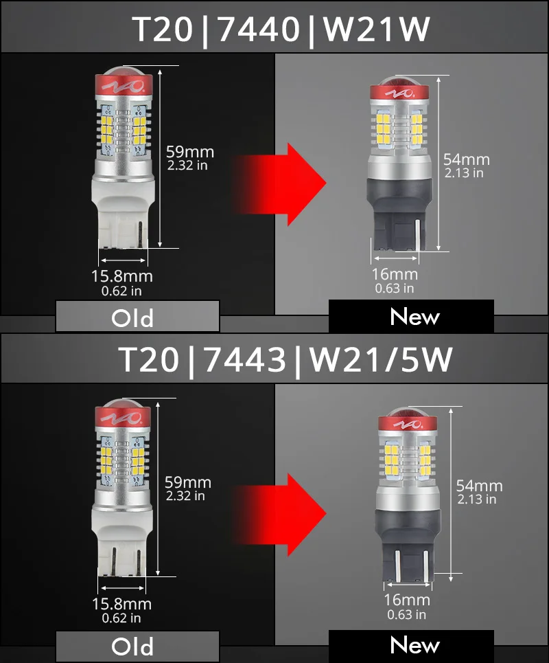 NAO 2x p21w светодиодные фары 12v 1156 ba15s p21/5 Вт PY21W 1157 t20 w21 5w Автомобильный светодиодный стоп-сигнал светильник t20 Светодиодная лампа 7443 W21W 7440 bay15d 2835 bau15s