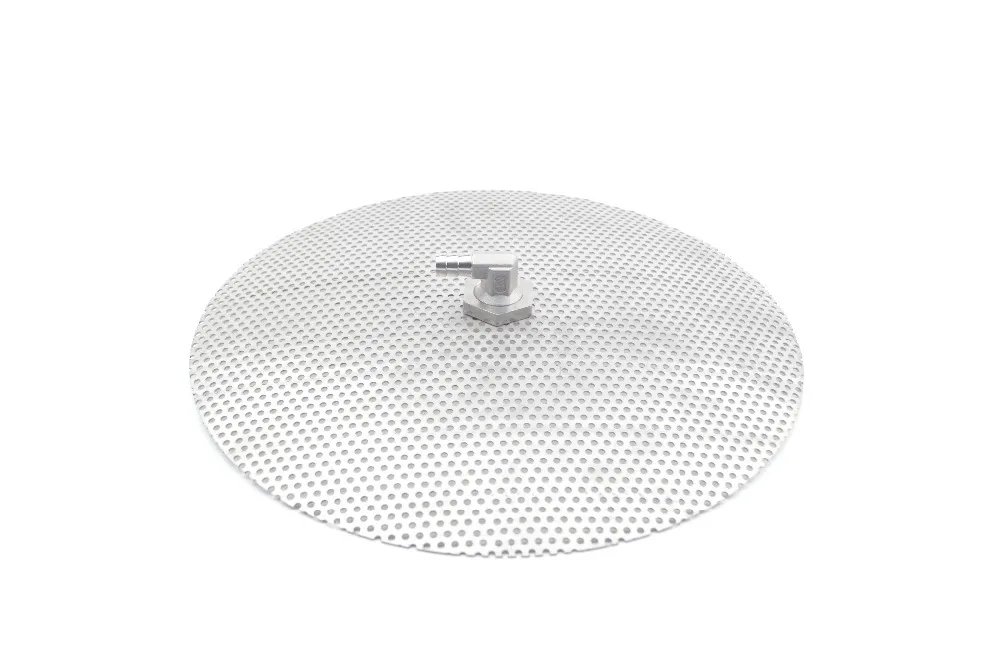 

304 SS False Bottom -30cm Diameter, with 3/8" barb fitting and 1/2" lock nuts, all grain brewing accessories