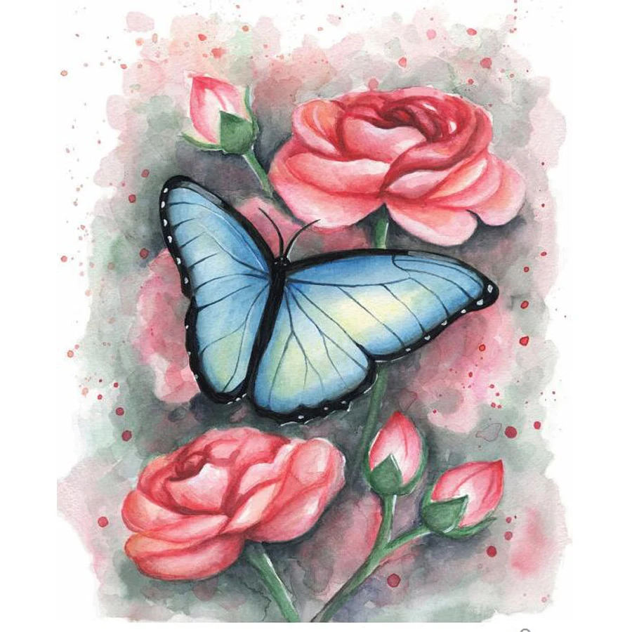 

YIKEE diamond painting butterfly round rhinest Full Round 5D DIY Diamond Embroidery Mosaic Rhinestone Decoration Home y1857