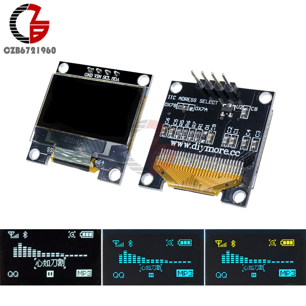 I2C IIC Серийный 128X64 0,9" O светодиодный ЖК-дисплей светодиодный Дисплей модуль 0,96 дюйма 12864 Экран доска SSD1306 GND VCC SCL внесение изменений для Arduino STM32