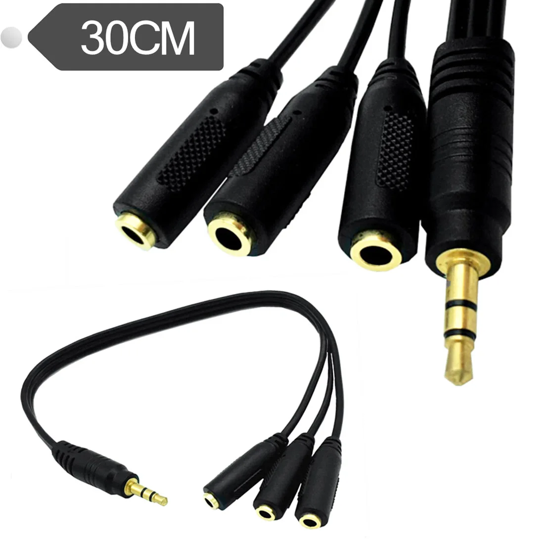 3,5 мм стерео аудиораспределитель кабель позолоченный 3,5 мм (1/8 дюймов) TRRS стерео штекер 3x1/8 дюймов 3,5 мм стерео джек Женский