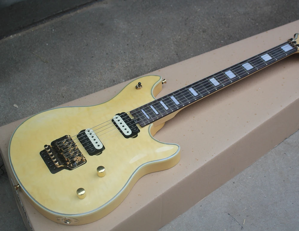 

Yellow Electric Guitar with Rosewood Fretboard,Gold Hardwares,Tremolo,H-H Pickups,offering customized services