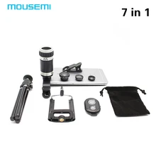 New 7in1 8X Optical Zoom Telescope Camera Lens Universal Phone Holder Stander 3in1 Lentes Fisheye Lenses