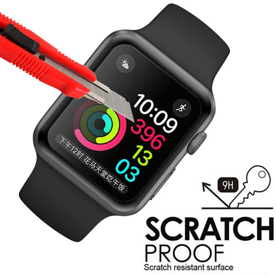 

For i watch Watch Series 1/2/3 38mm 42mm Full Screen Protector 3D Curved Full Coverage Tempered Glass Protective Film Cover