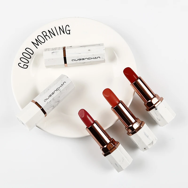 QUEENCHAN Moisturizing Marble Lipstick, Long-Lasting, Waterproof, Non-Fading, High-End Lip Makeup image 5