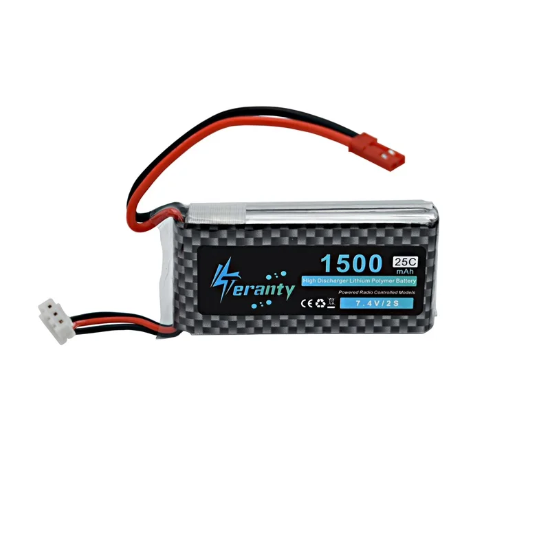 Высокая скорость 7,4 V 1500mAh Lipo батарея для RC вертолетов части 2s литиевая батарея 7,4 v 25C самолет батарея с разъемом JST/T/XT60 - Цвет: Белый