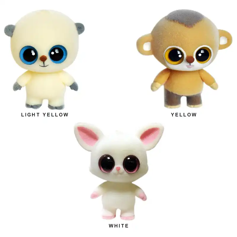 Muñecos lindos de ojos grandes, muñeco de mono flocado, Mini juguetes de decoración Kawaii para niñas, muñecas pequeñas y exquisitas, los mejores regalos de navidad|Peluches y muñecos de peluche| - AliExpress