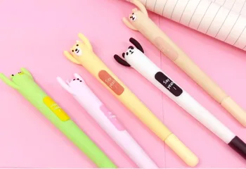 

new korea animal friends cute gel pen cartoon stationery prize kawaii student pen office writing black neutral ink pen 36pc/lot